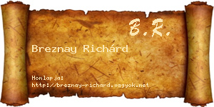 Breznay Richárd névjegykártya
